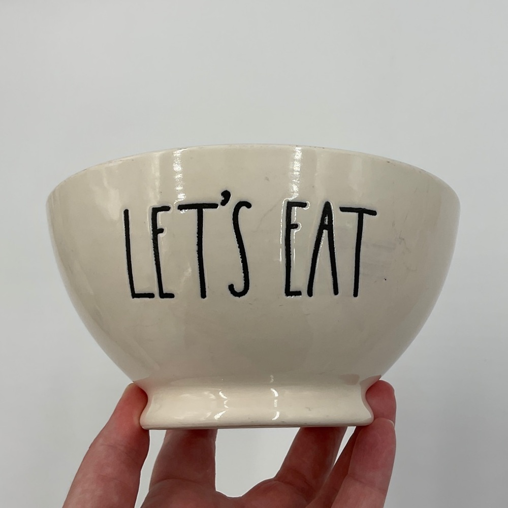 NWOT Rae Dunn by Magenta LET’S EAT Bowl for Cereal Ice Cream Soup or Snacks - Picture 2 of 14